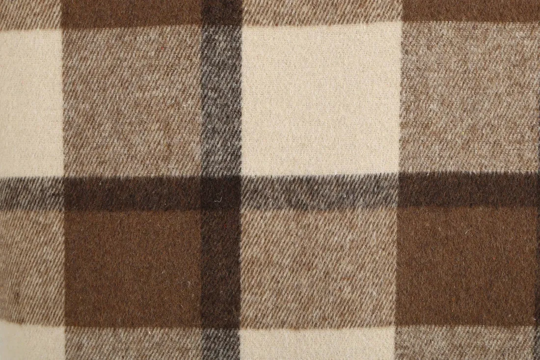 Wool Checked Coat - Thick Fabric Plaid Long Jacket