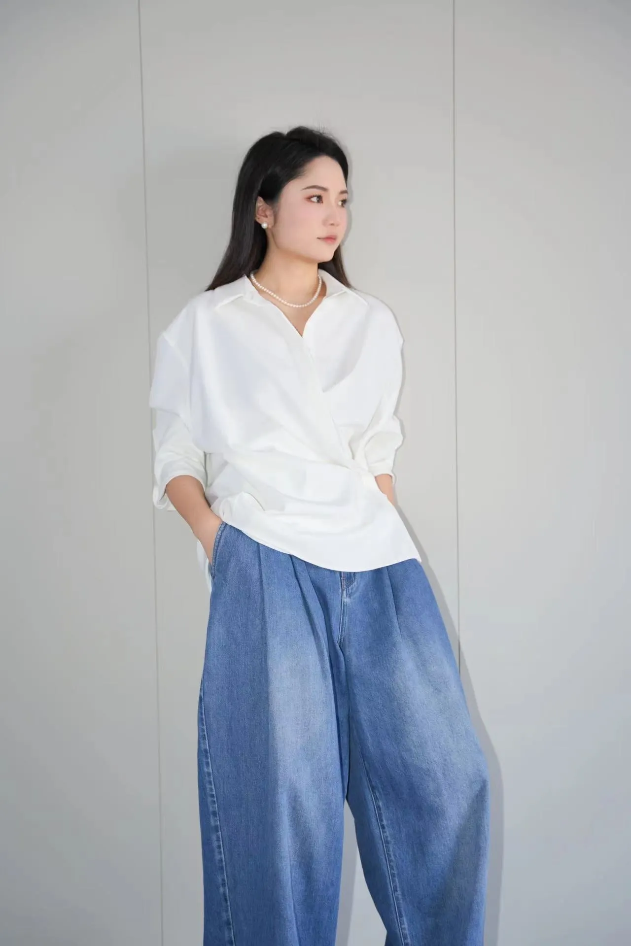 x ninido Classic Vintage Wide-Leg Jeans - Blue