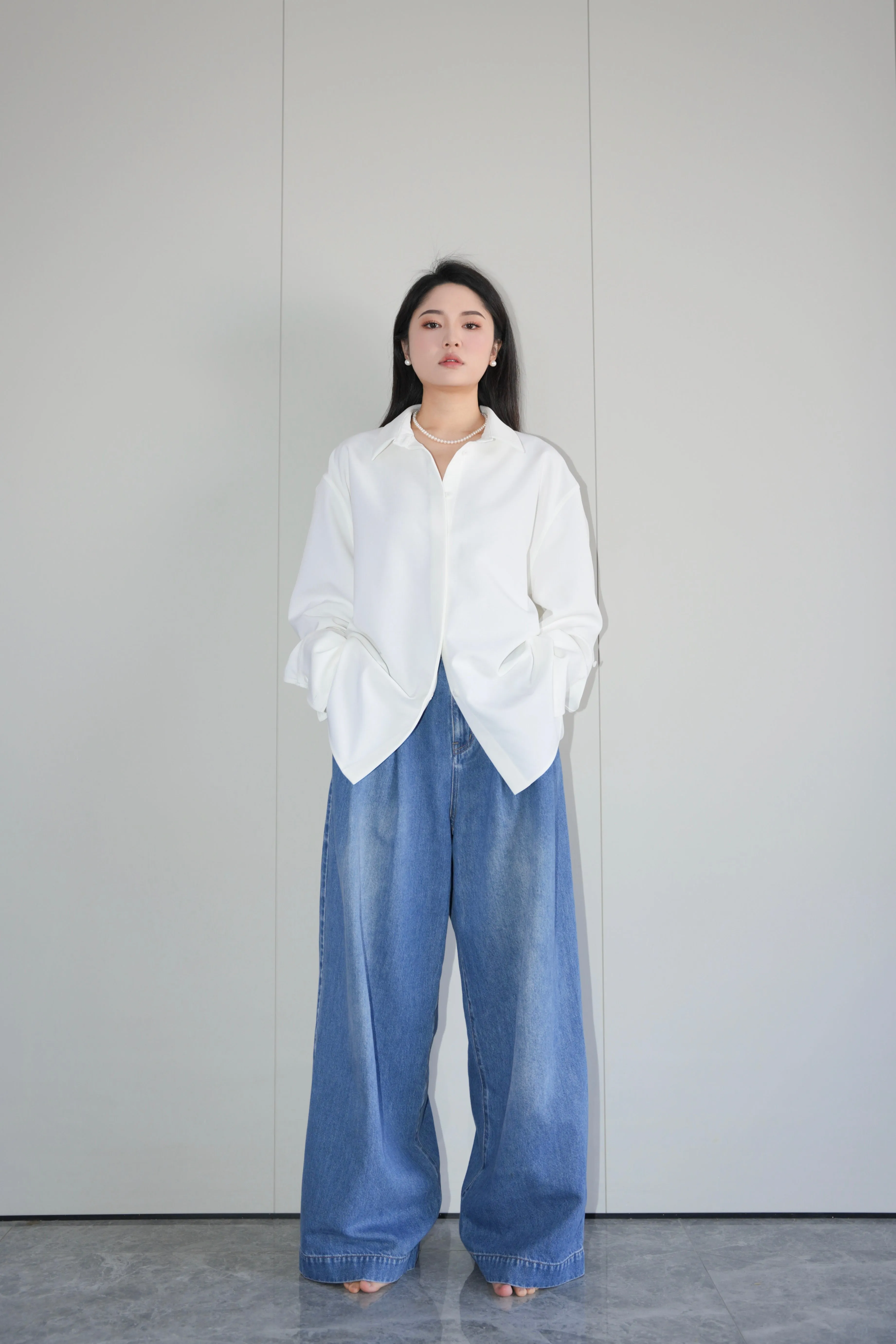 x ninido Classic Vintage Wide-Leg Jeans - Blue