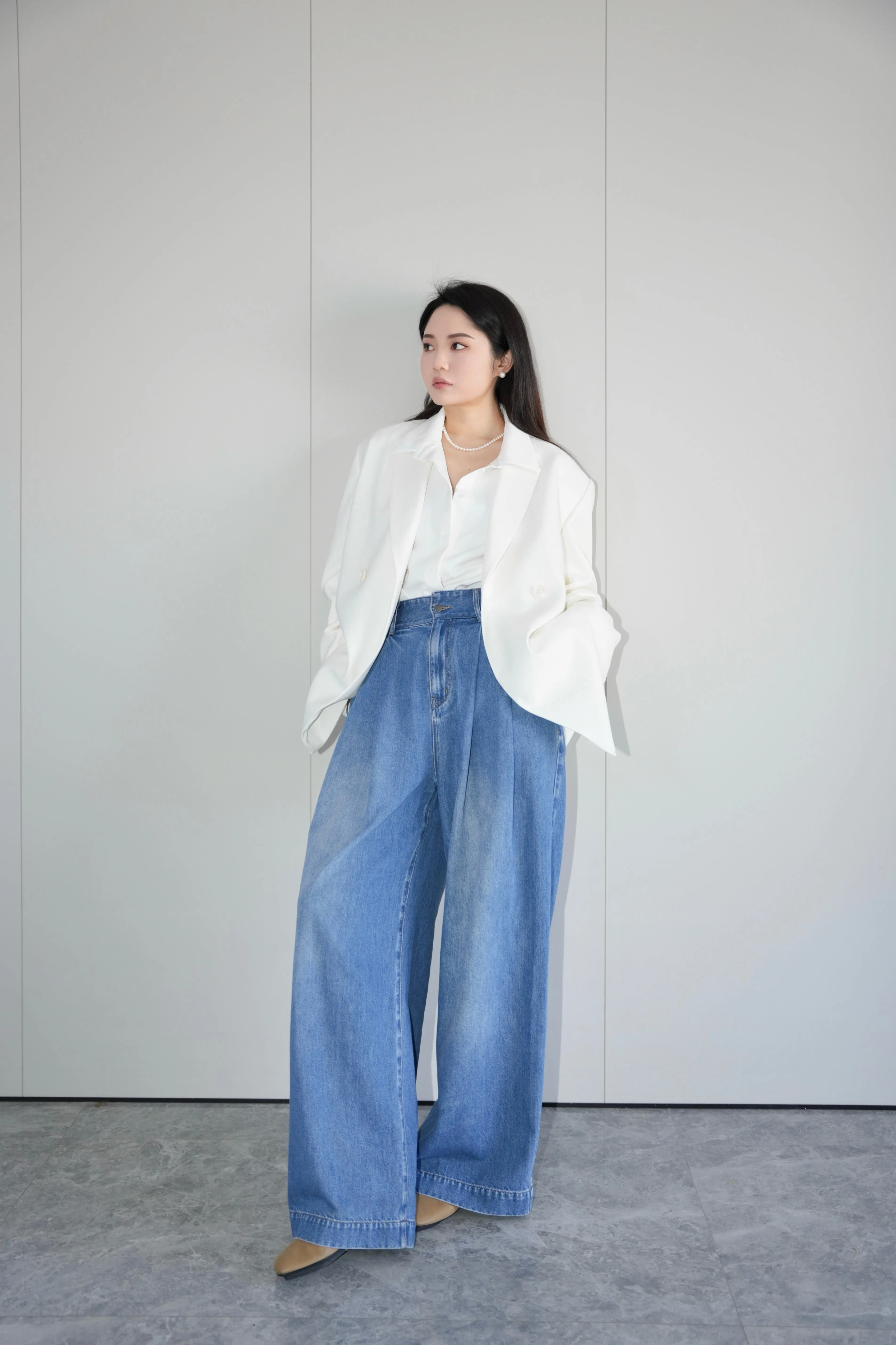 x ninido Classic Vintage Wide-Leg Jeans - Blue