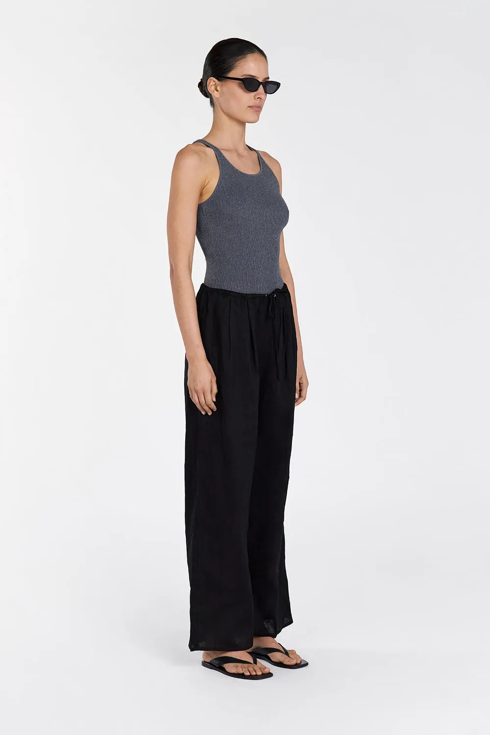 ZION DARK GREY MARLE SCOOP TANK